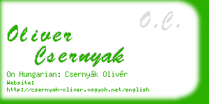 oliver csernyak business card